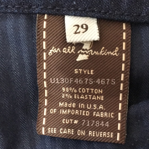 Brand New NWOT Seven for all Mankind A Pocket Metallic Embroidered Jeans size 29 - Picture 7 of 7